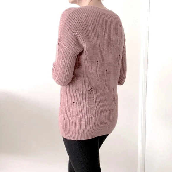 Distressed Long Knit Sweater - Picture 6 of 7